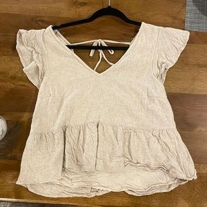 Short sleeves size medium Abercrombie and Fitch linen blouse